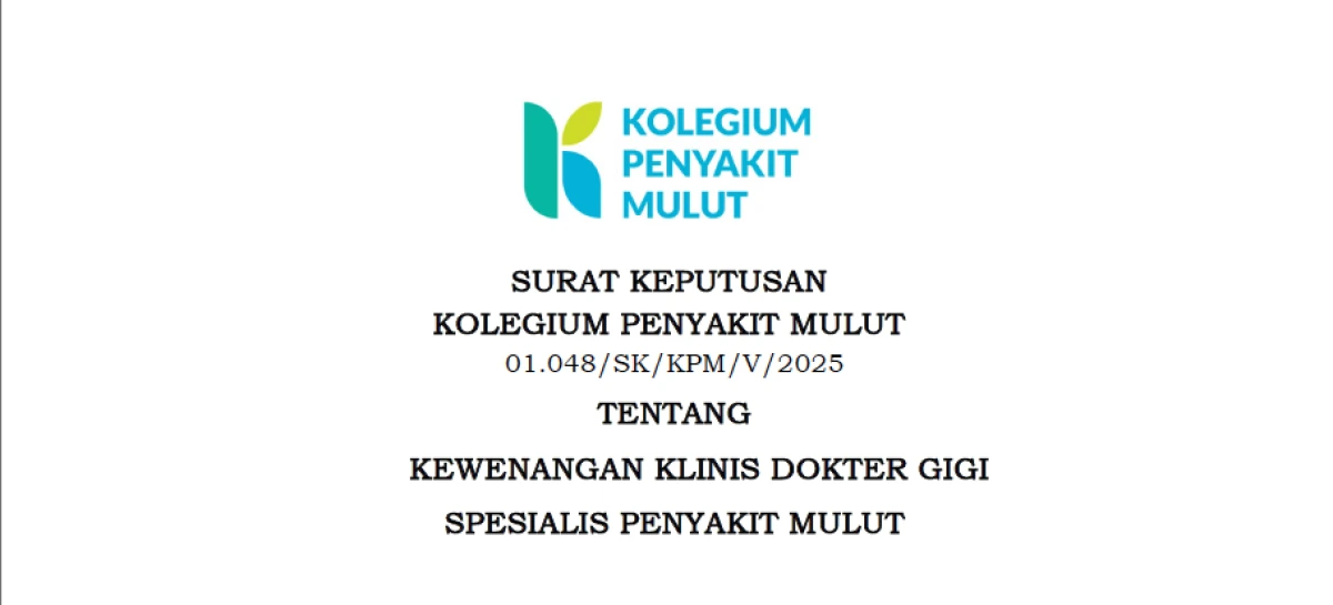 Kewenangan klinis Spesialis Penyakit Mulut